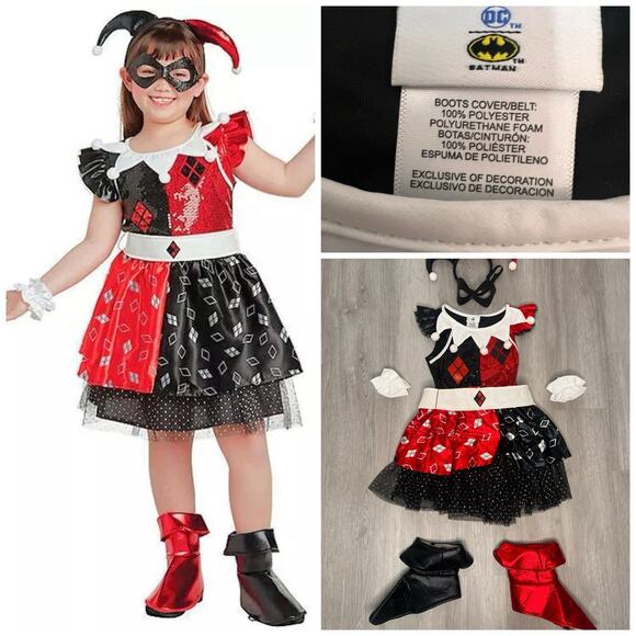 Dc Comics harley quinn Halloween Cosplay costume kids Size Small - Picture 1 of 5